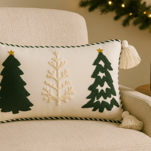 Christmas cushion with candle